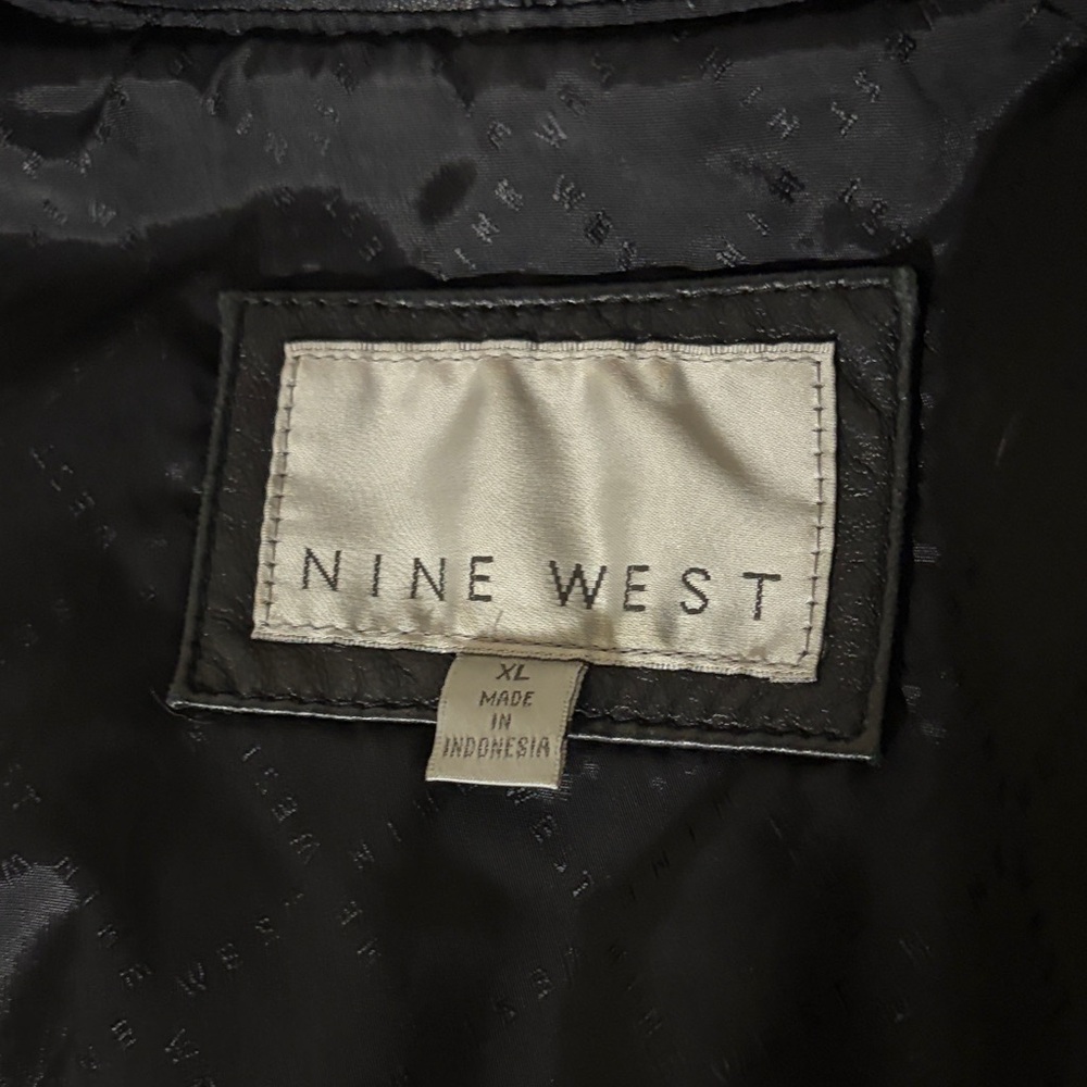 NINE WEST Black Leather Women's Jacket - Picture 11 of 13